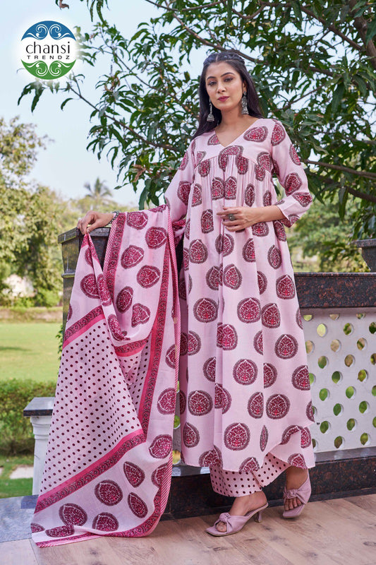 Ct-381 Kshirabdija Chansi Trendz Poly Cotton Readymade Suits