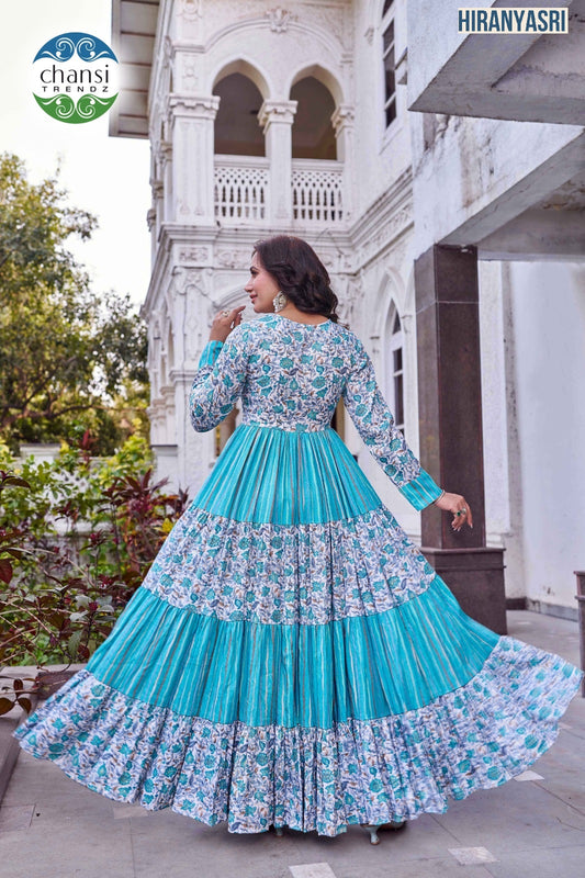 Ct-408 Hiranyasri Chansi Trendz Viscose Rayon One Piece Gown