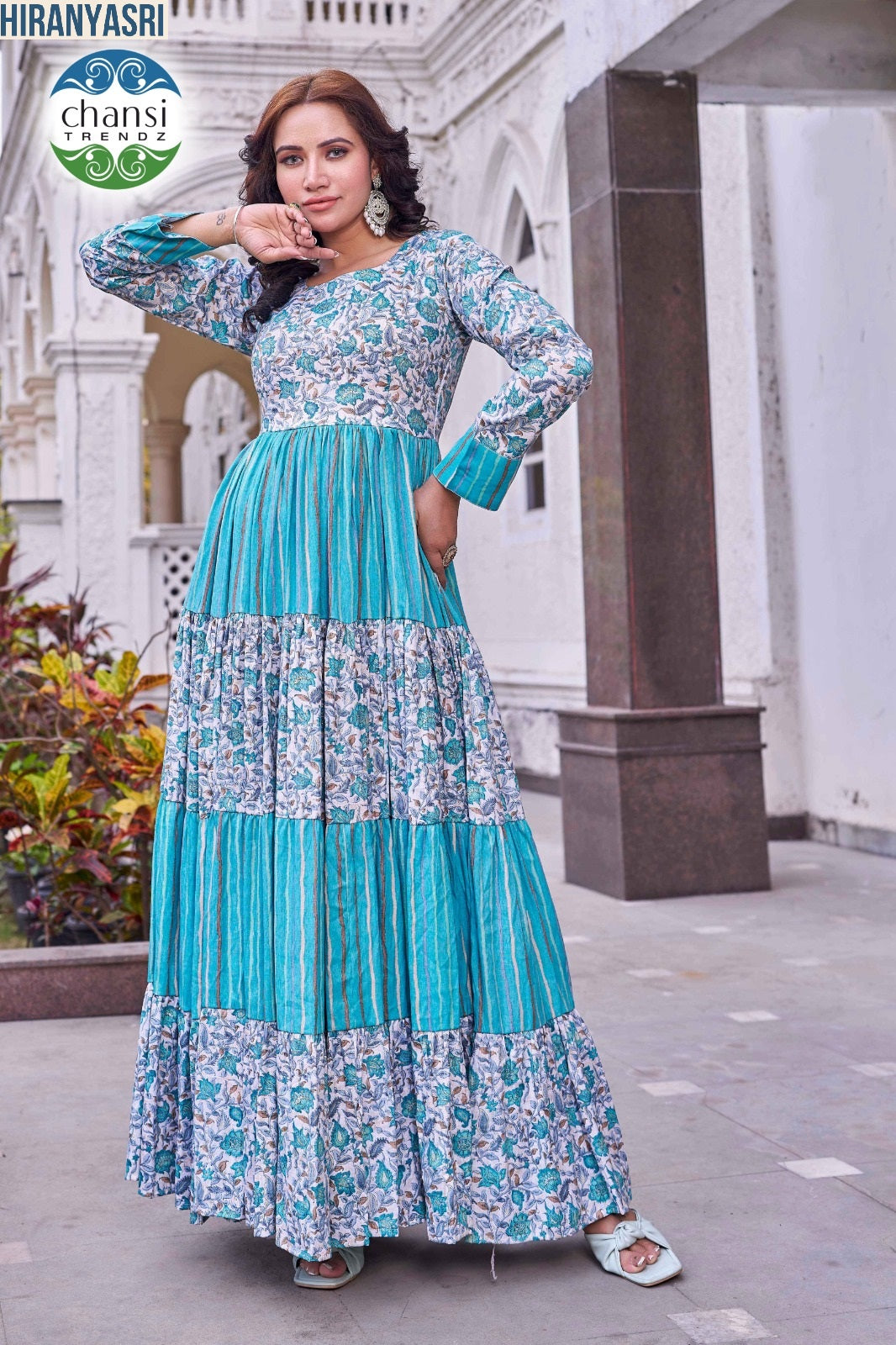 Ct-408 Hiranyasri Chansi Trendz Viscose Rayon One Piece Gown