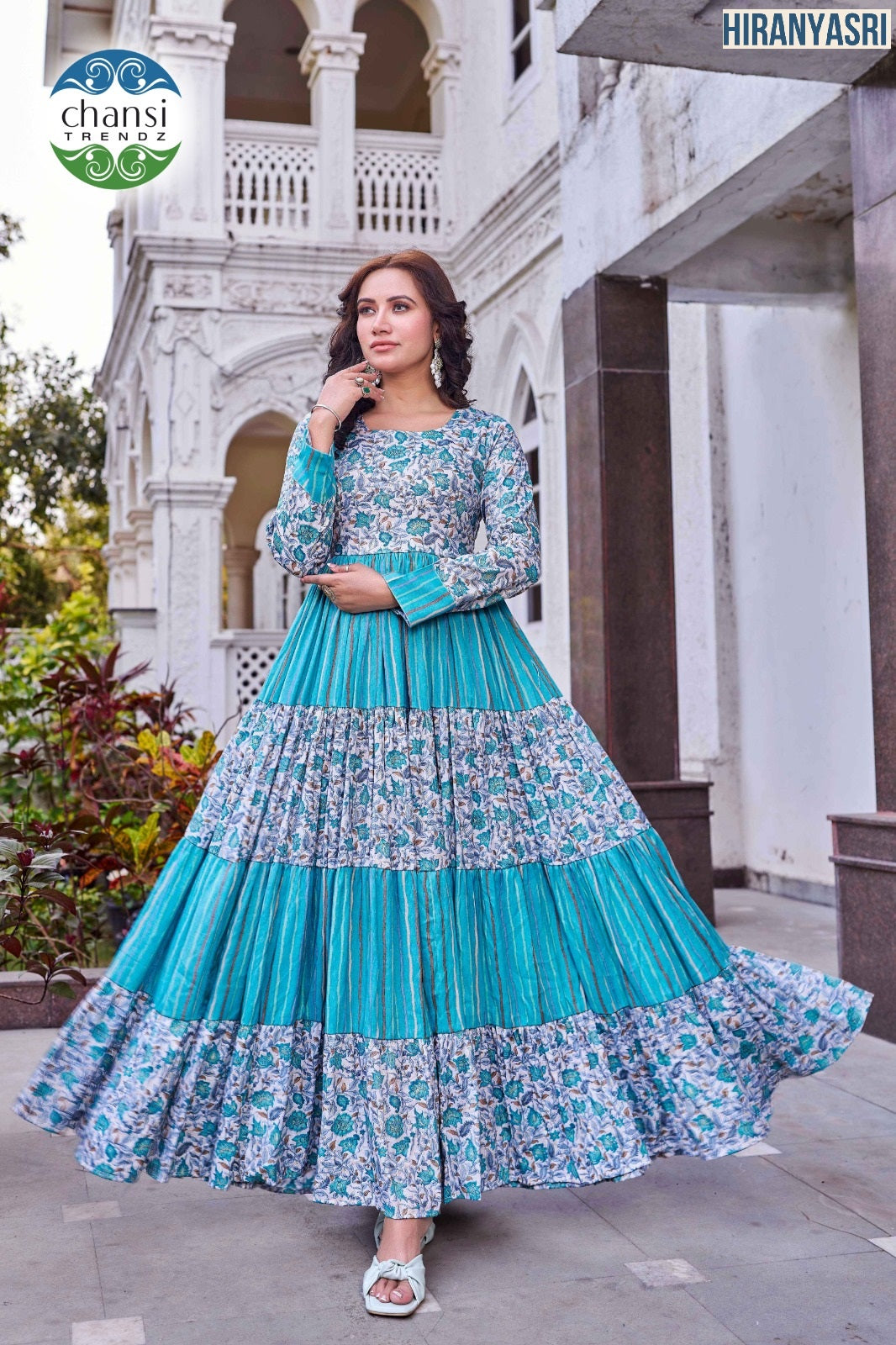 Ct-408 Hiranyasri Chansi Trendz Viscose Rayon One Piece Gown