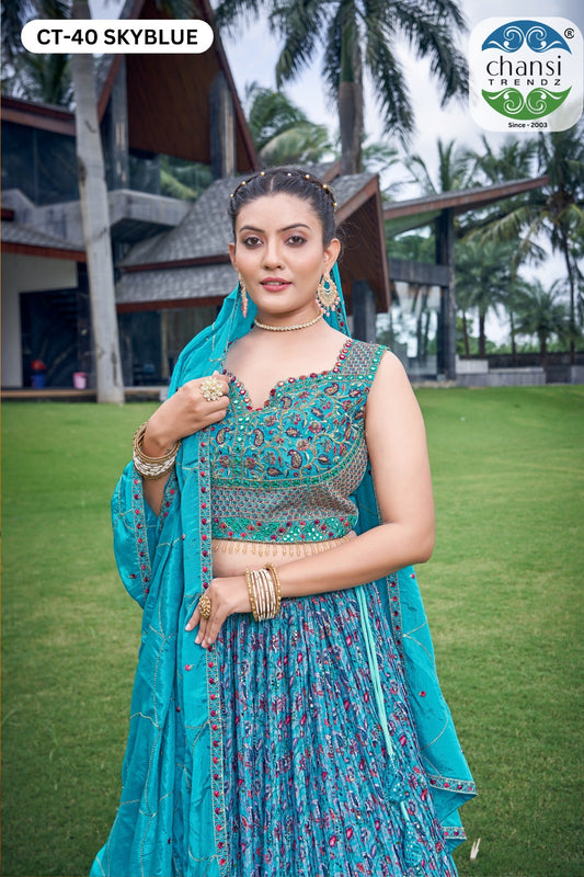 Ct-40 Chansi Trendz Chinon Readymade Lehenga Choli