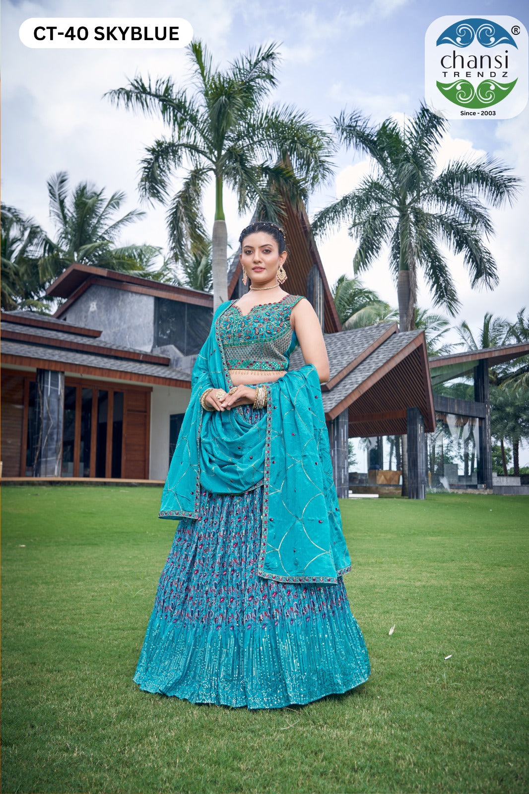 Ct-40 Chansi Trendz Chinon Readymade Lehenga Choli