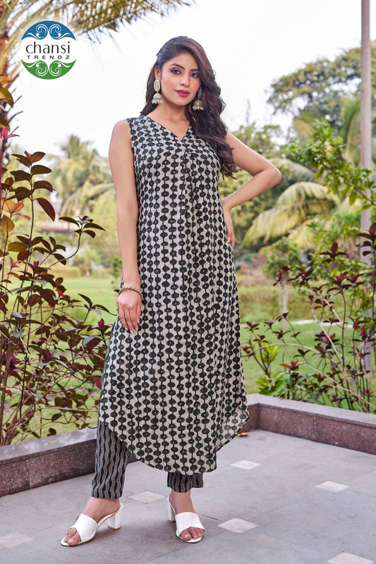 Ct-410 Kashirodaja Chansi Trendz Rayon Kurti Pant Set