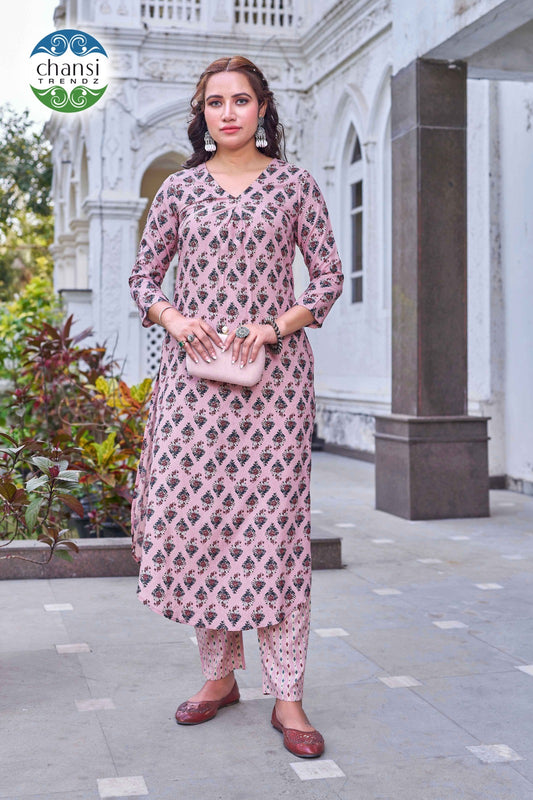 Ct-412 Kashirodaja Chansi Trendz Rayon Kurti Pant Set