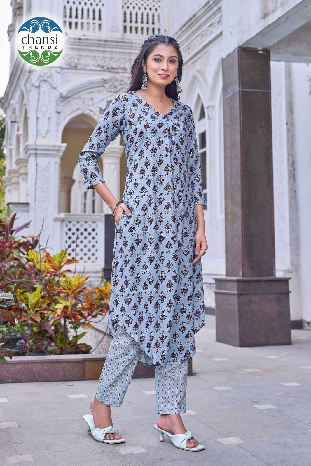 Ct-413 Kashirodaja Chansi Trendz Rayon Kurti Pant Set