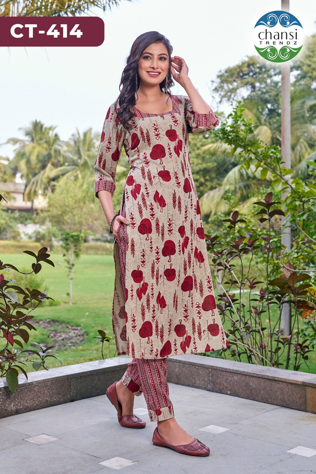Ct-414 Chansi Trendz Rayon Kurti Pant Set