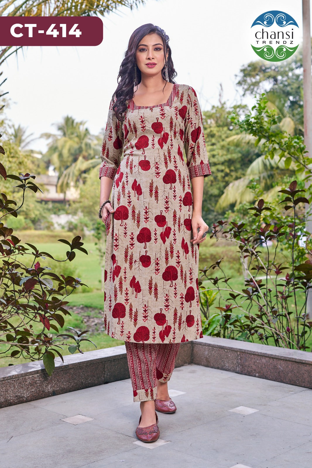 Ct-414 Chansi Trendz Rayon Kurti Pant Set