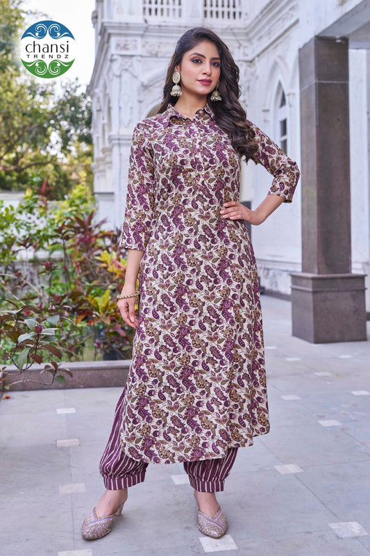 Ct-416 Kuhoo Chansi Trendz Rayon Kurti Plazzo Set