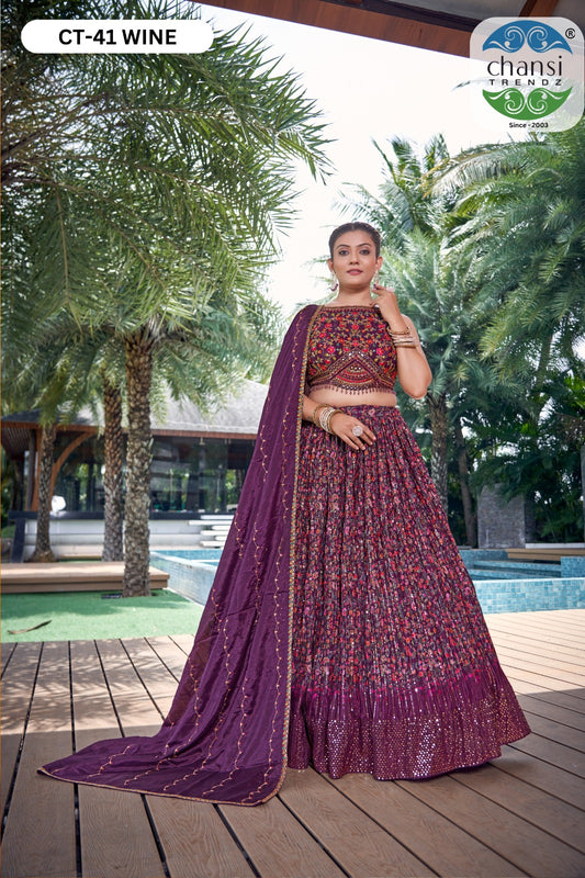 Ct-41 Chansi Trendz Chinon Readymade Lehenga Choli