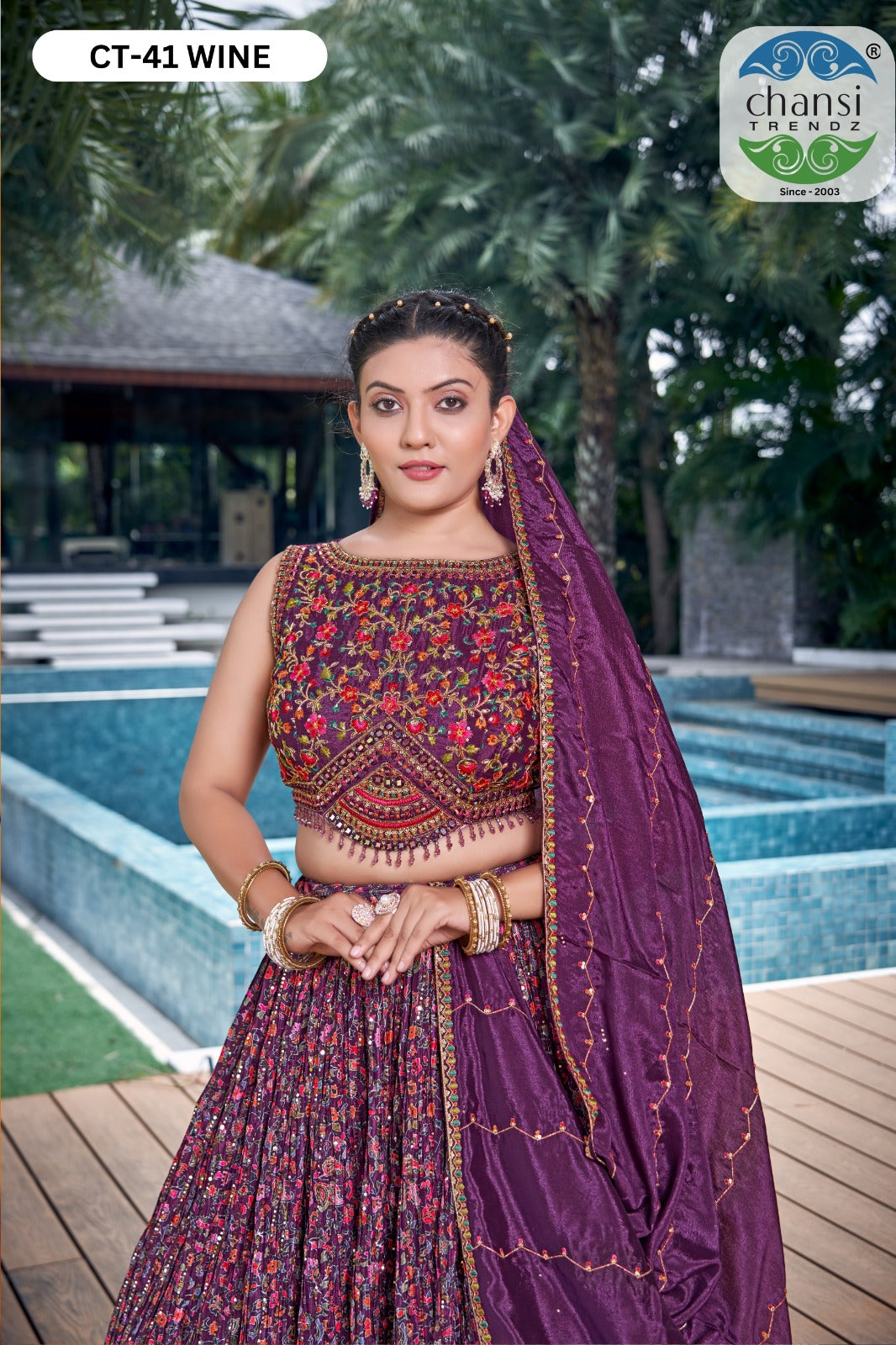 Ct-41 Chansi Trendz Chinon Readymade Lehenga Choli