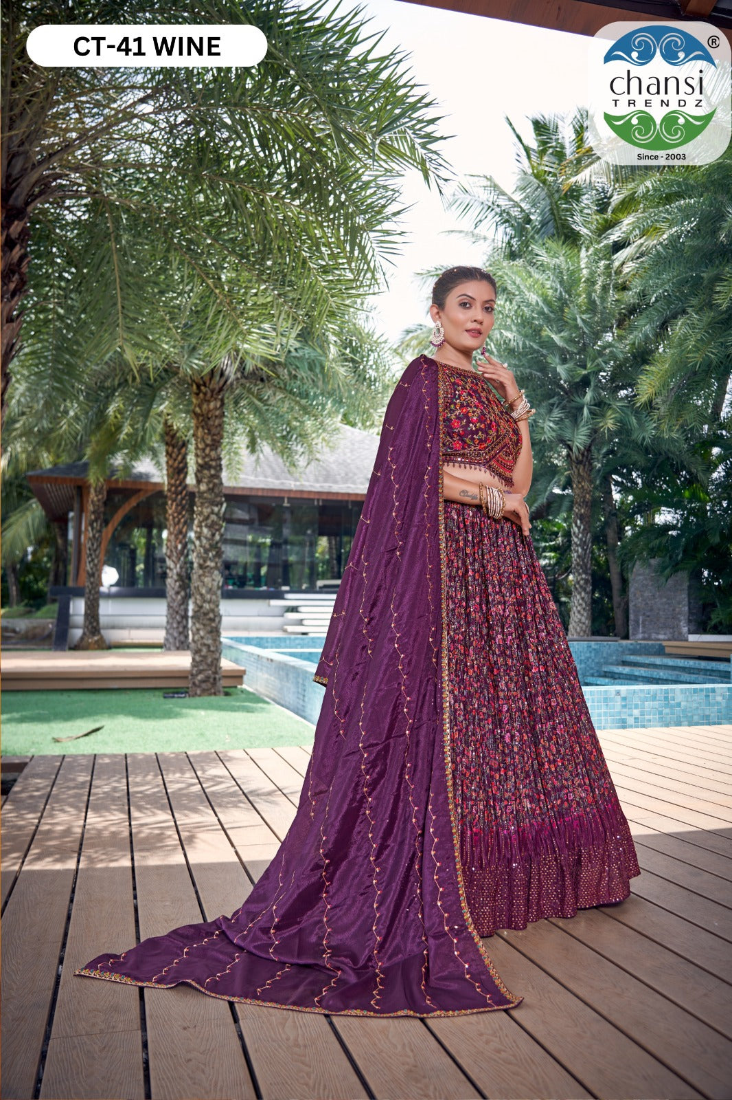 Ct-41 Chansi Trendz Chinon Readymade Lehenga Choli