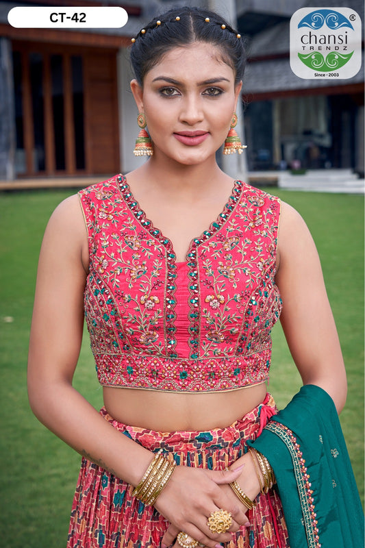 Ct-42 Chansi Trendz Chinon Readymade Lehenga Choli