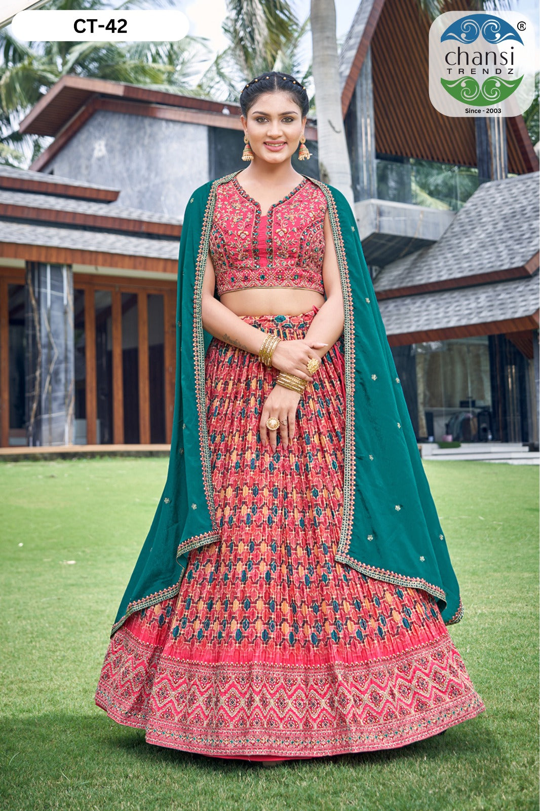 Ct-42 Chansi Trendz Chinon Readymade Lehenga Choli