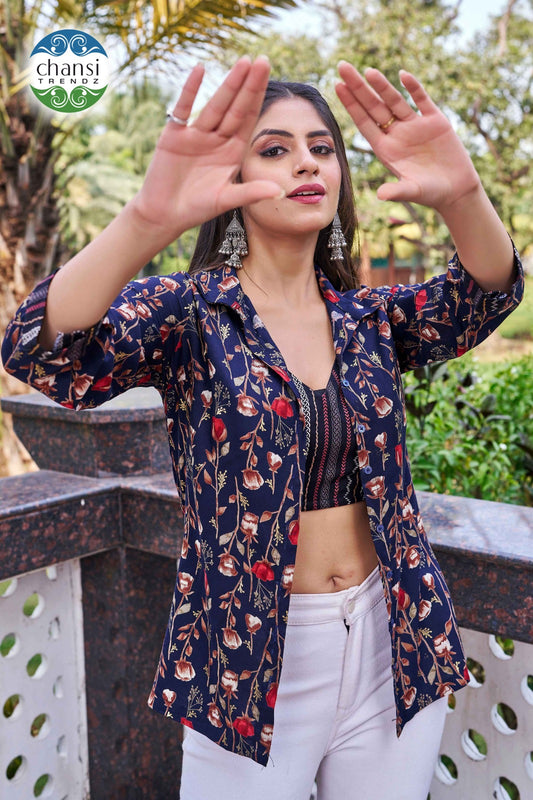 Ct-430 Mahavidya Chansi Trendz Rayon Crop Top Shirt