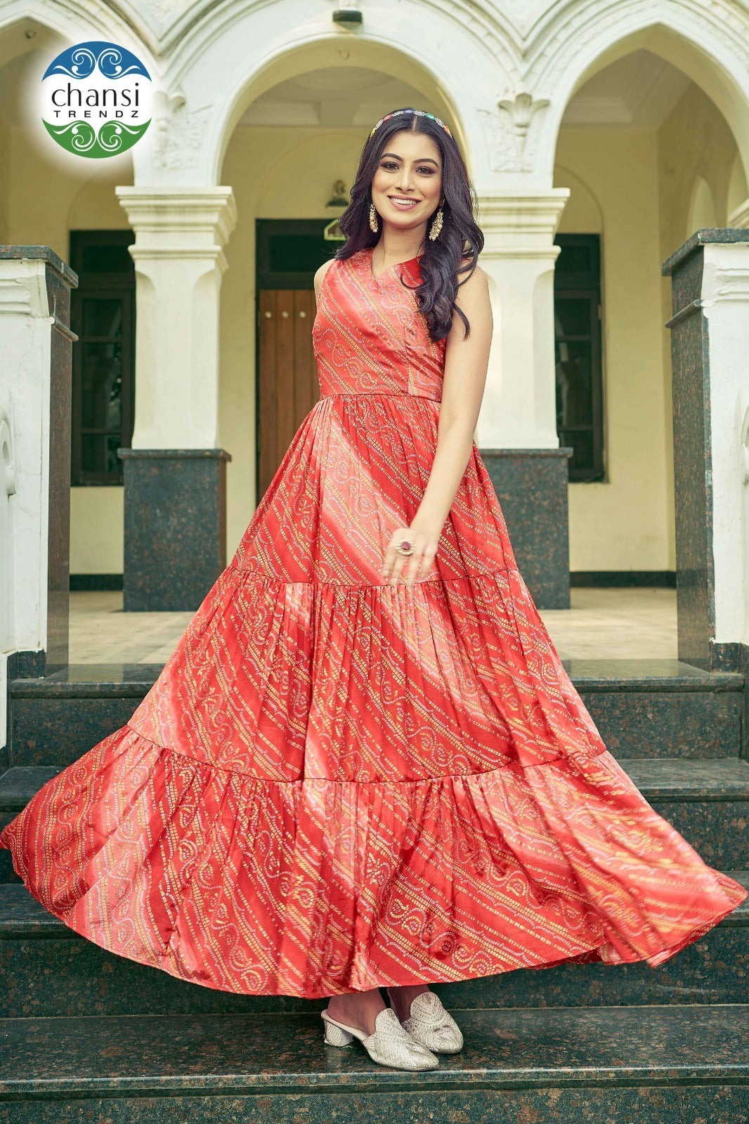 Ct-438 Manimala Chansi Trendz Chinon One Piece Gown