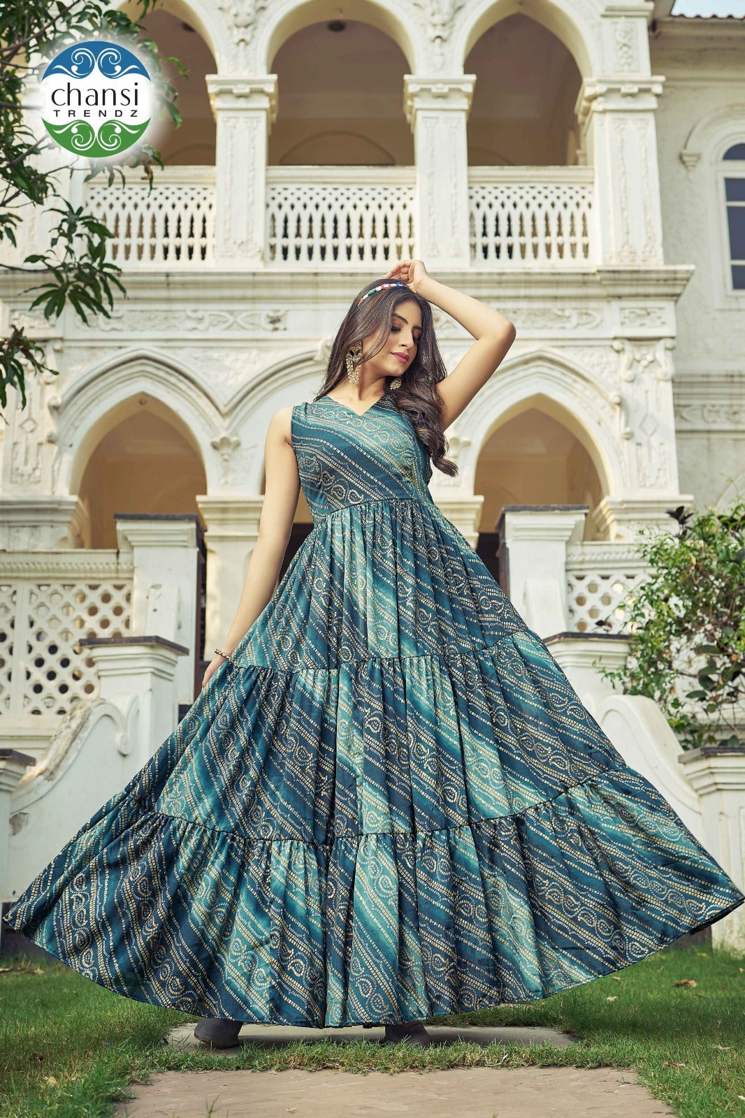 Ct-439 Manimala Chansi Trendz Chinon One Piece Gown