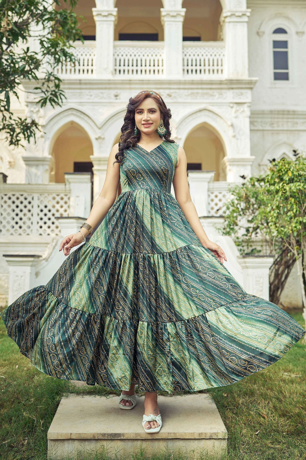 Ct-441 Manimala Chansi Trendz Chinon One Piece Gown