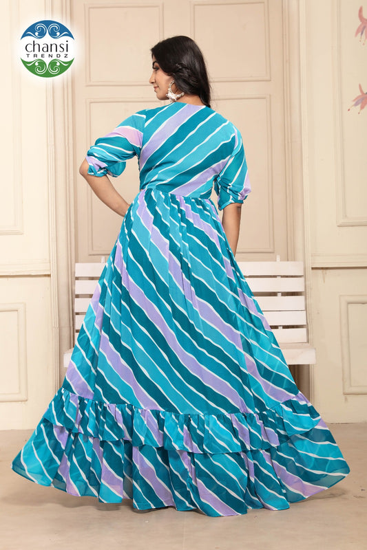 Ct-448 Khilaa Chansi Trendz Georgette One Piece Gown