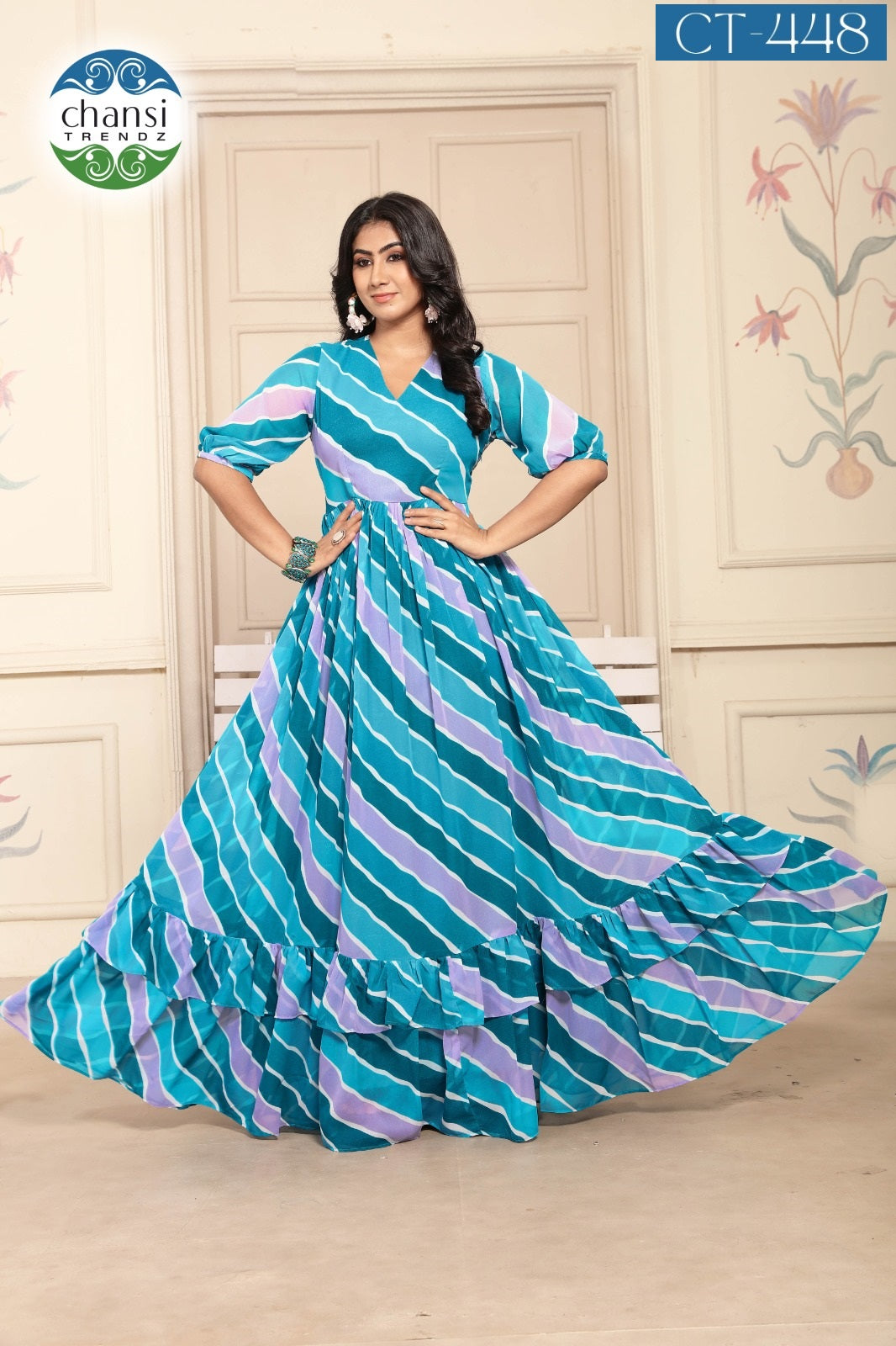 Ct-448 Khilaa Chansi Trendz Georgette One Piece Gown