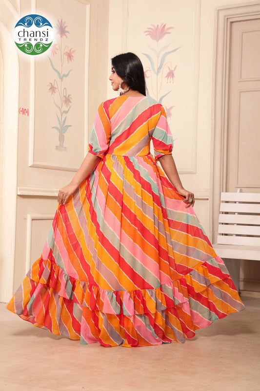 Ct-449 Khilaa Chansi Trendz Georgette One Piece Gown