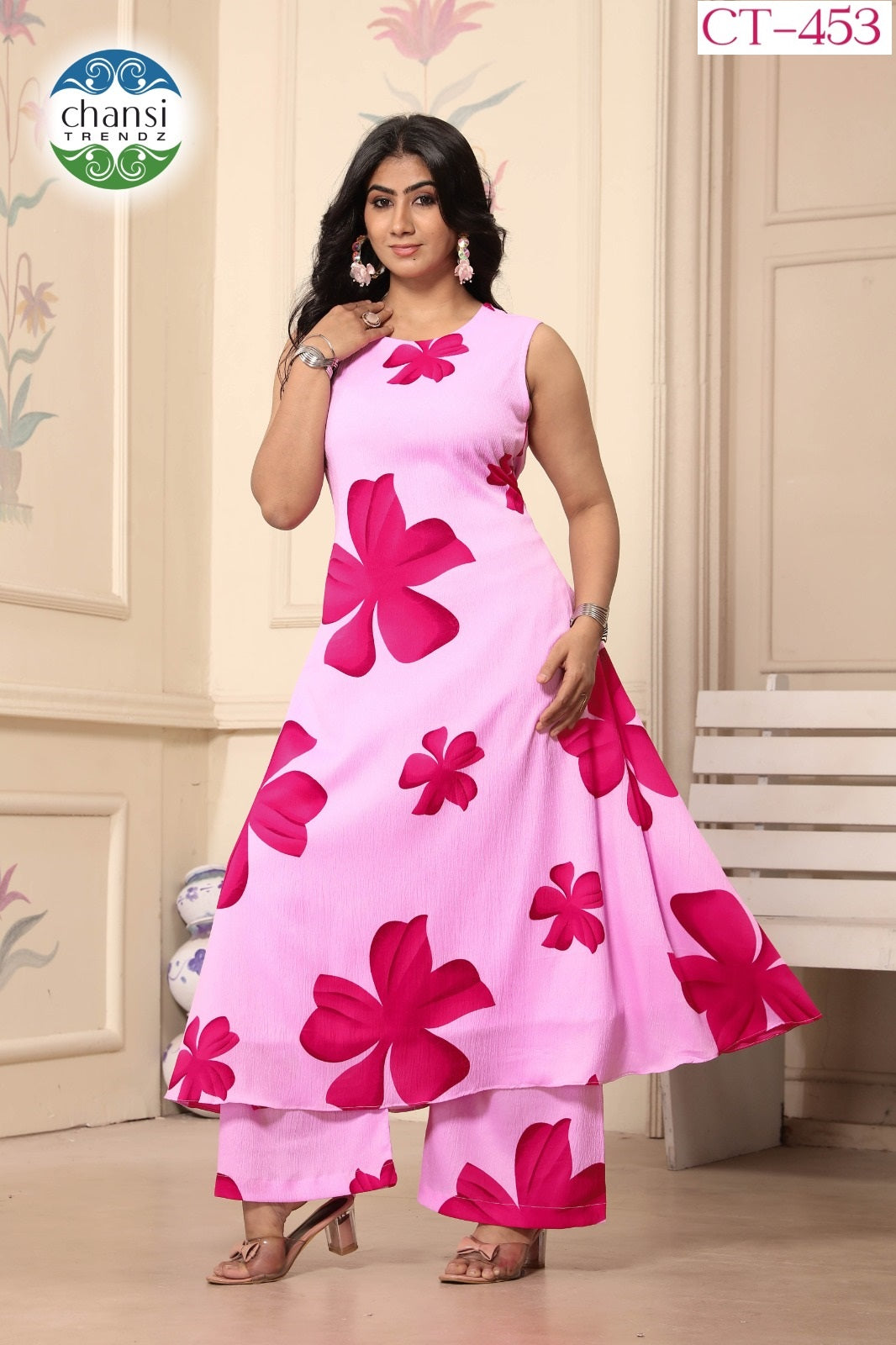 Ct-453 Laksmika Chansi Trendz Polyster Kurti Plazzo Set