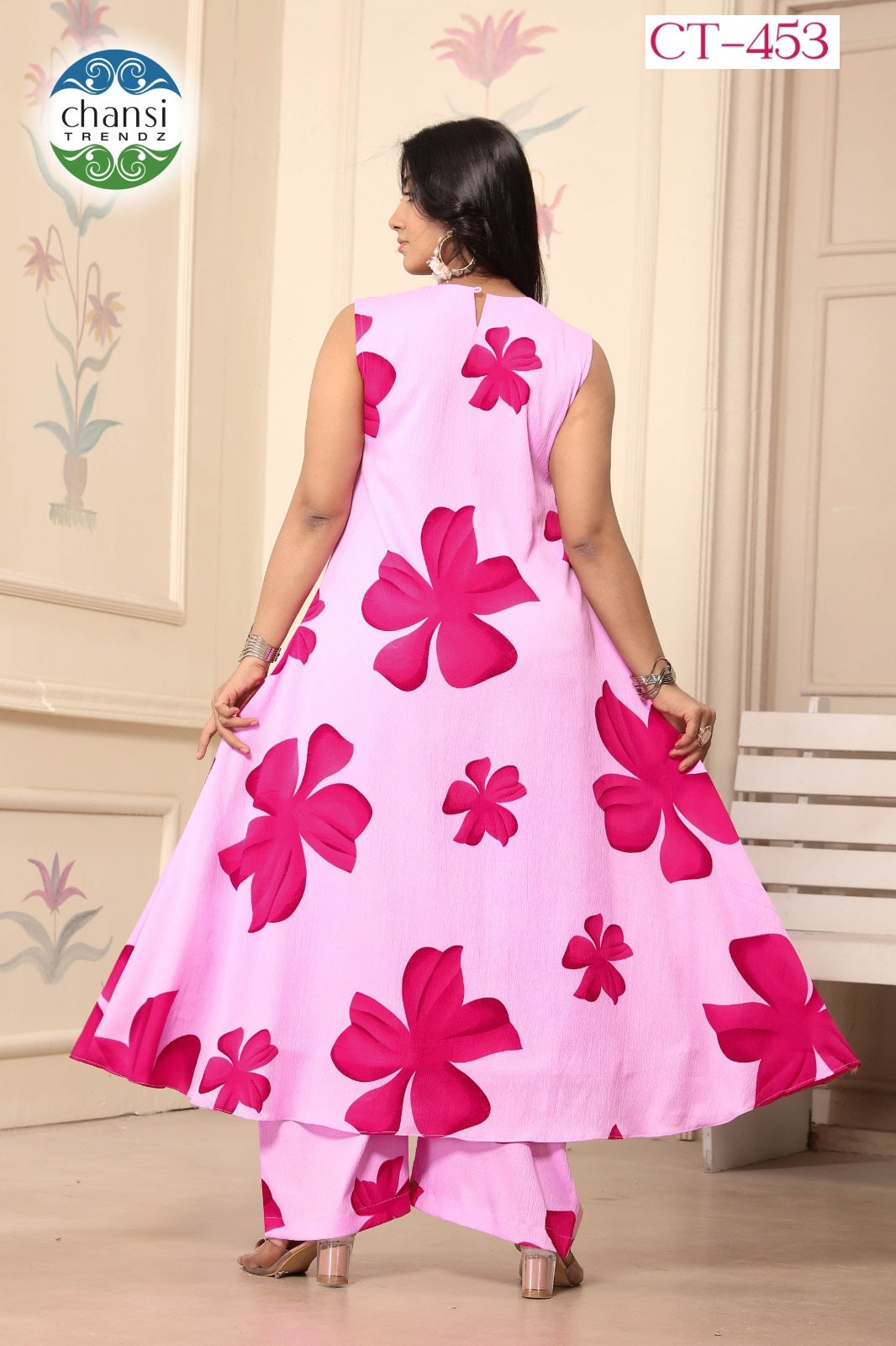 Ct-453 Laksmika Chansi Trendz Polyster Kurti Plazzo Set