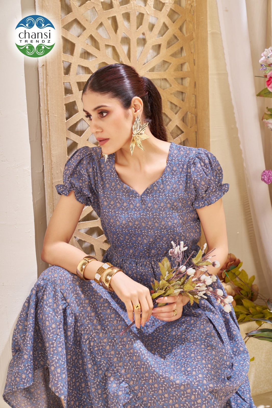 Ct-458 Netri Chansi Trendz Poly Cotton One Piece