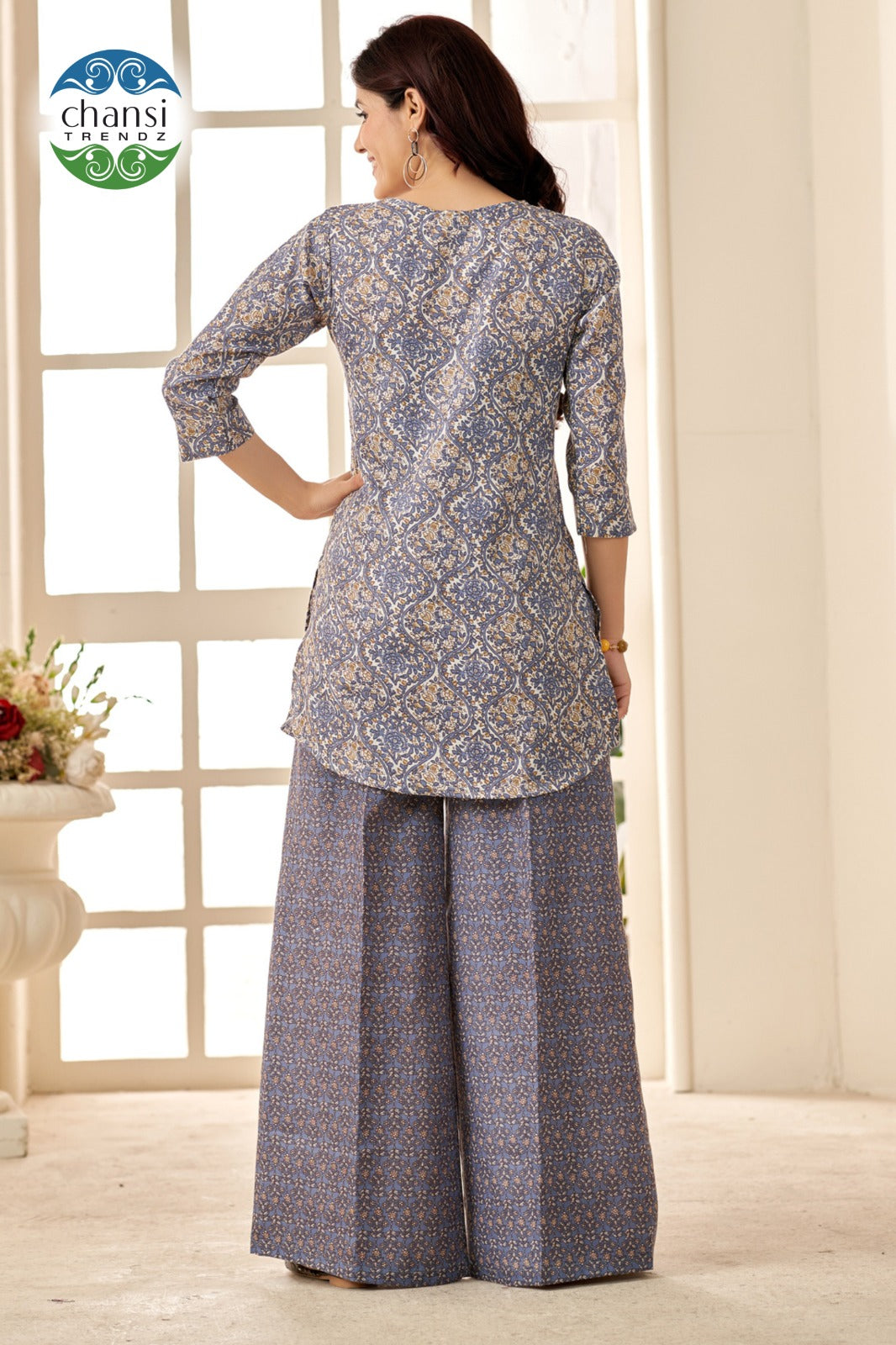 Ct-461 Laksmitva Chansi Trendz Poly Cotton Kurti Plazzo Set