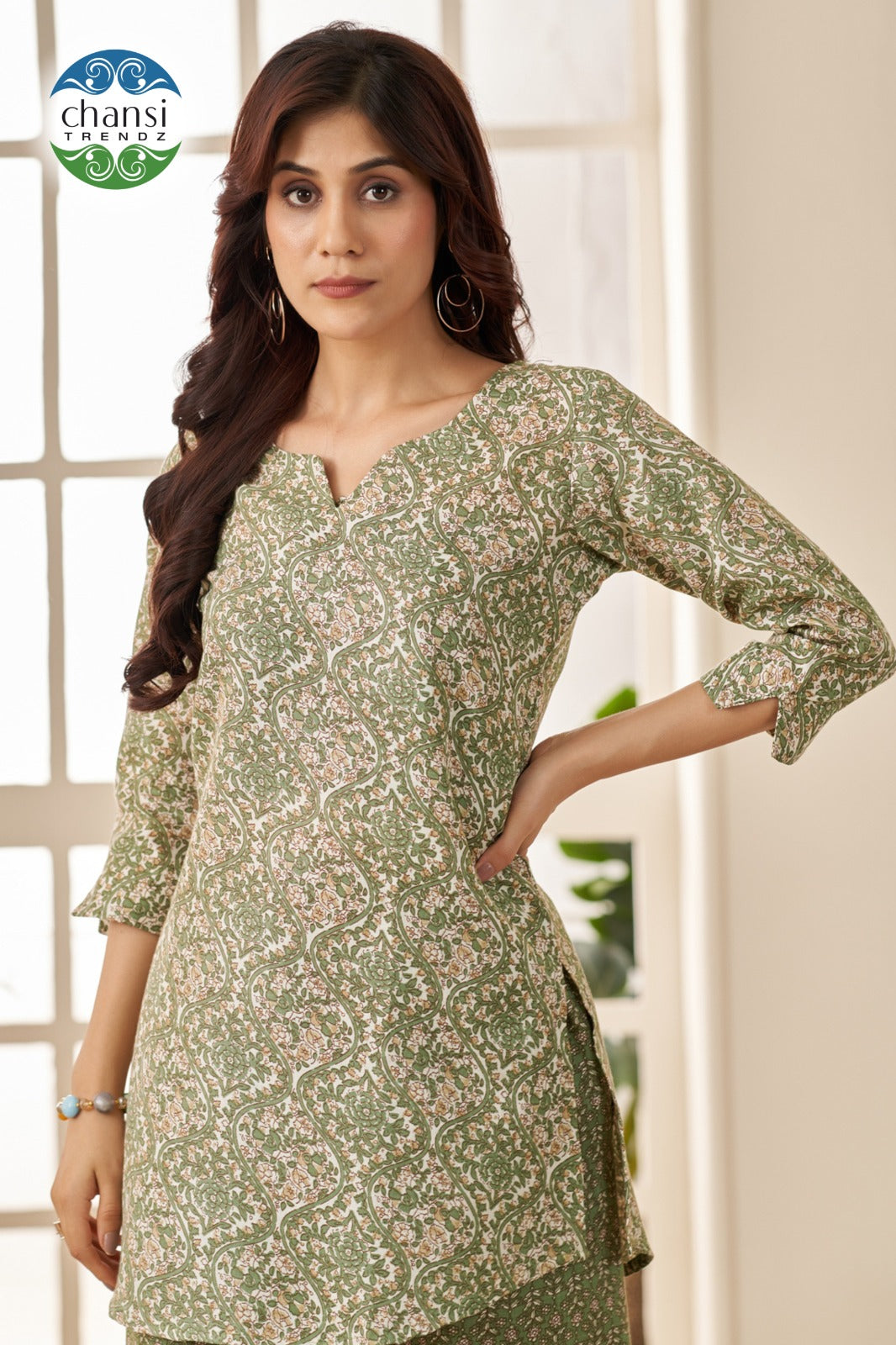 Ct-462 Laksmitva Chansi Trendz Poly Cotton Kurti Plazzo Set