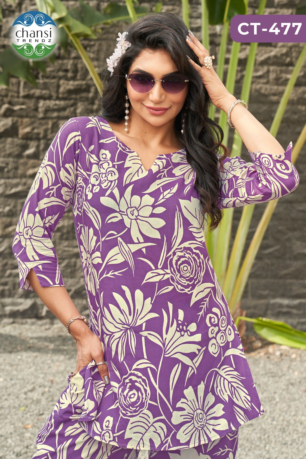 Ct-477 Prakruti Chansi Trendz Rayon Co Ord Set