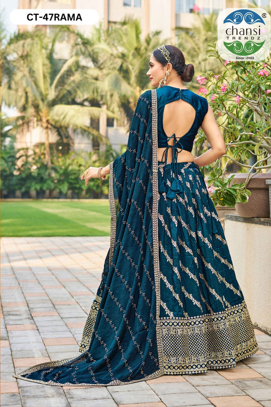 Ct-47 Rama Chansi Trendz Russian Silk Readymade Lehenga Choli