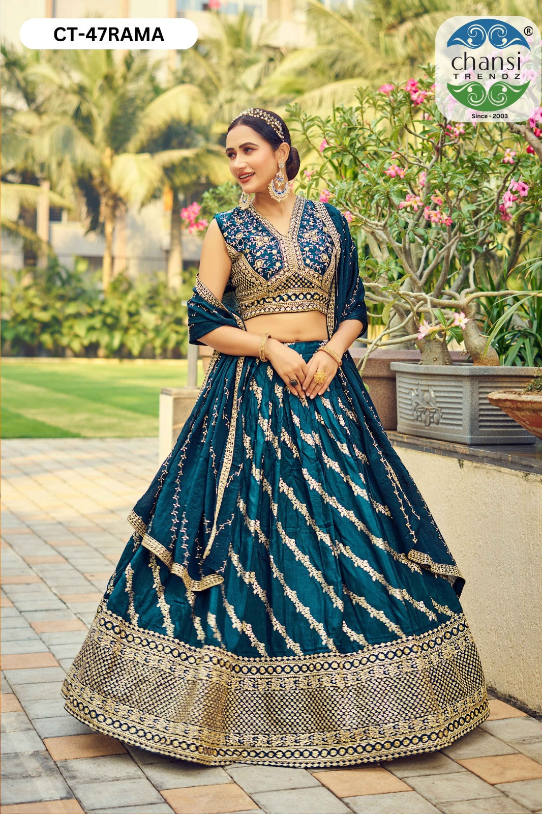 Ct-47 Rama Chansi Trendz Russian Silk Readymade Lehenga Choli