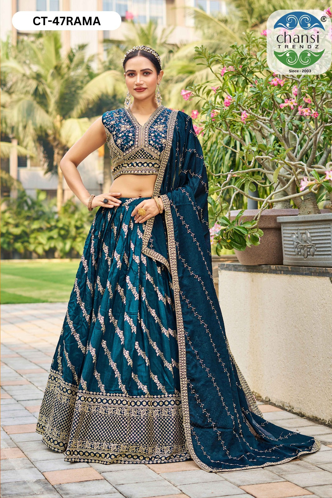 Ct-47 Rama Chansi Trendz Russian Silk Readymade Lehenga Choli
