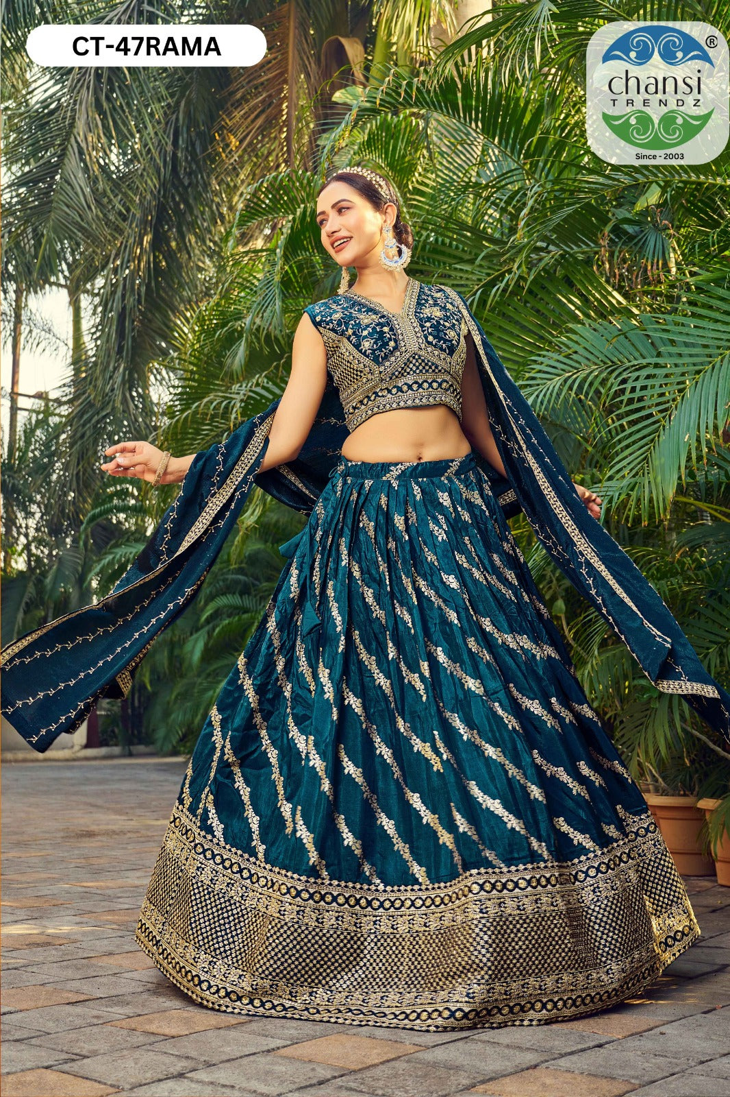 Ct-47 Rama Chansi Trendz Russian Silk Readymade Lehenga Choli