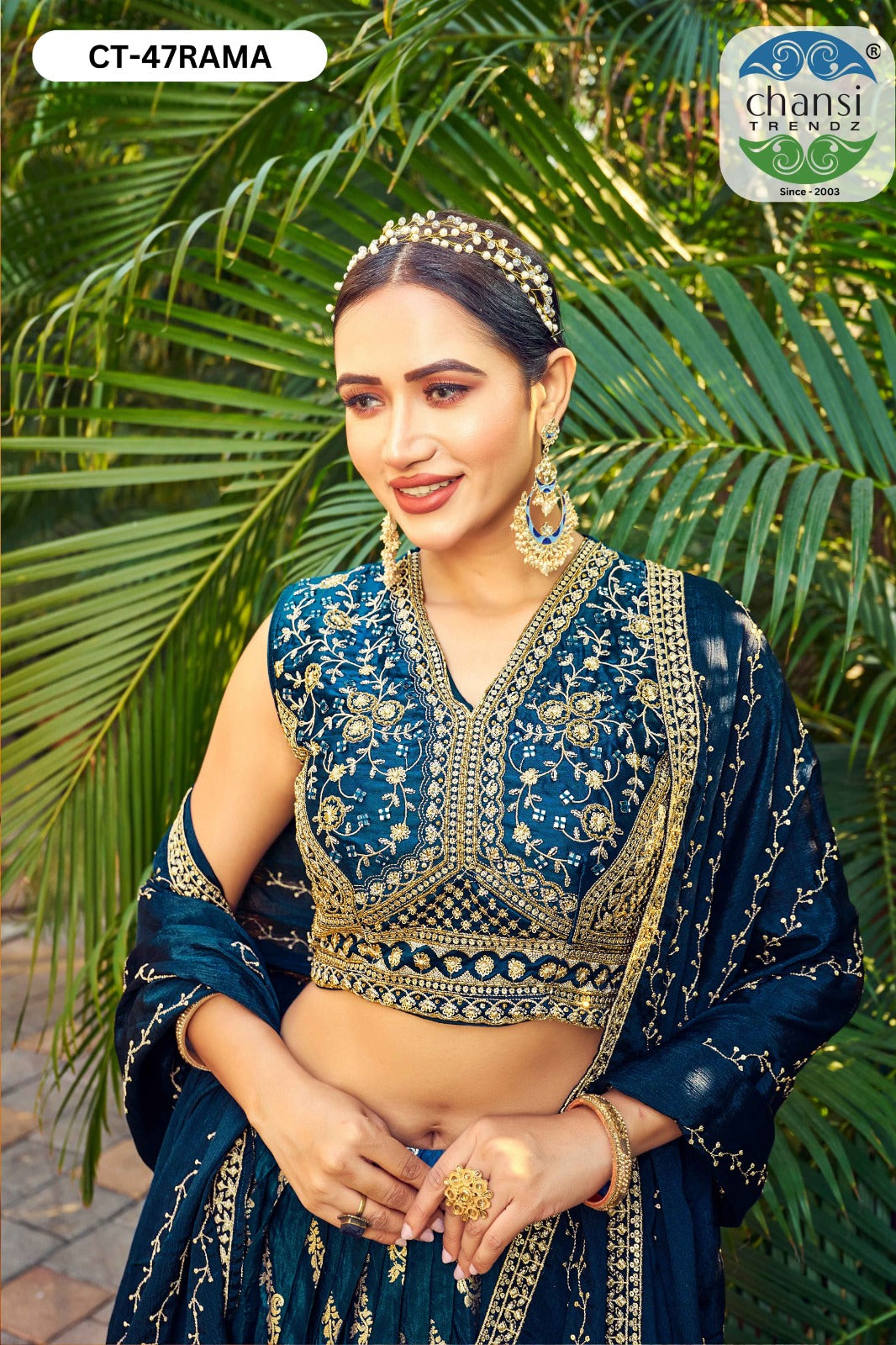 Ct-47 Rama Chansi Trendz Russian Silk Readymade Lehenga Choli