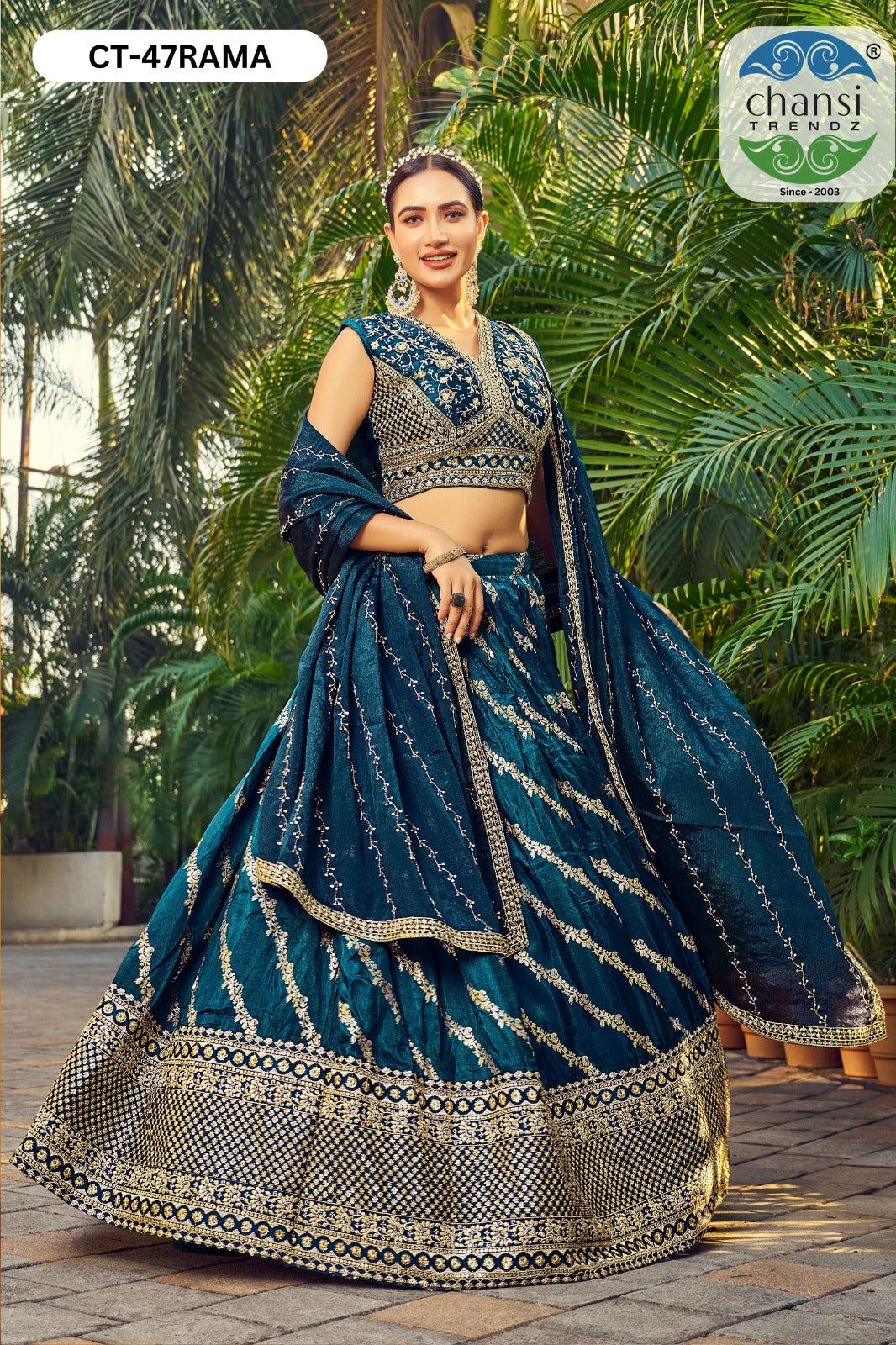 Ct-47 Rama Chansi Trendz Russian Silk Readymade Lehenga Choli