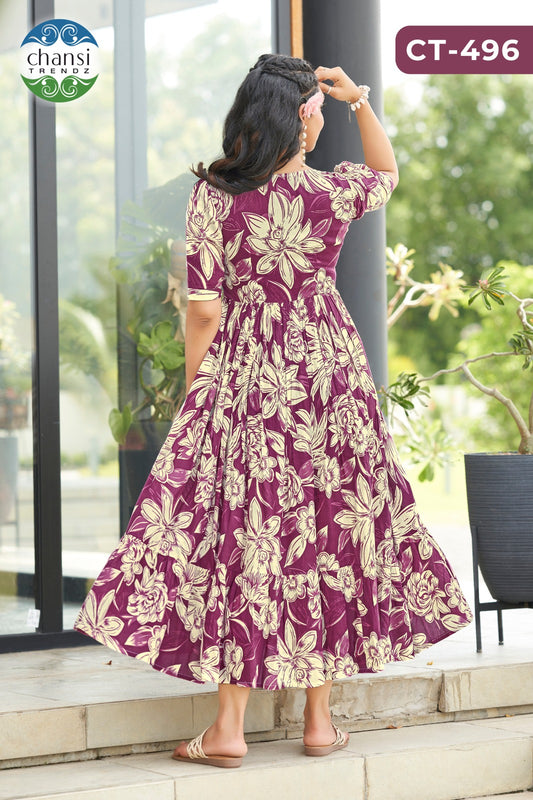 Ct-484-496 Rukmini Chansi Trendz Rayon One Piece