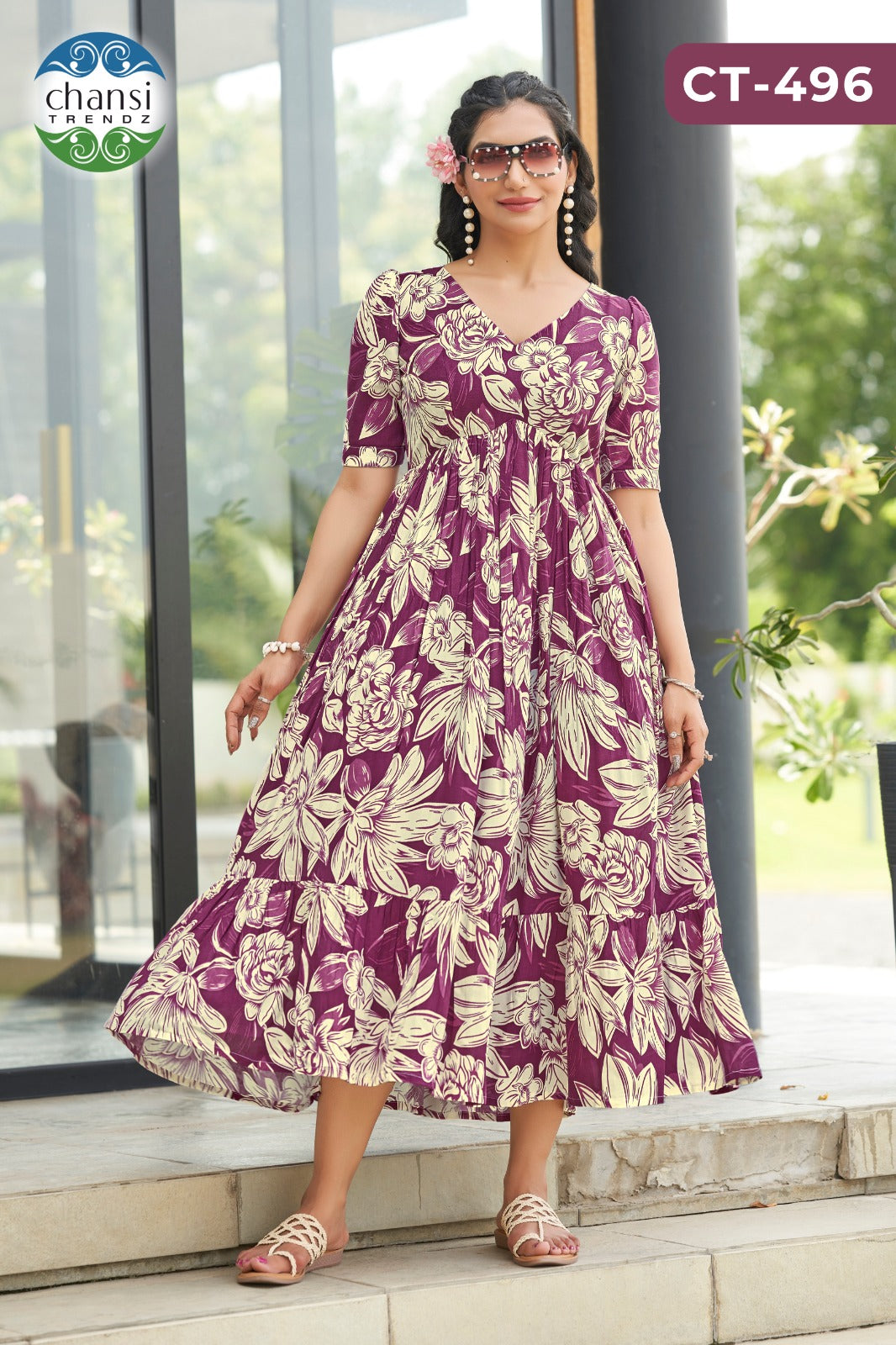 Ct-484-496 Rukmini Chansi Trendz Rayon One Piece