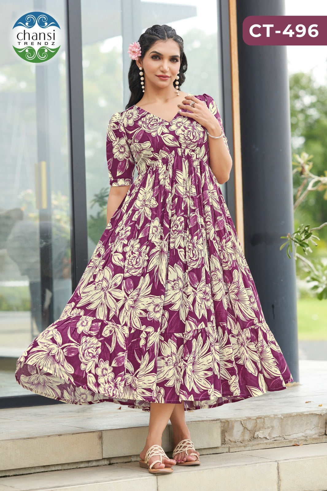 Ct-484-496 Rukmini Chansi Trendz Rayon One Piece