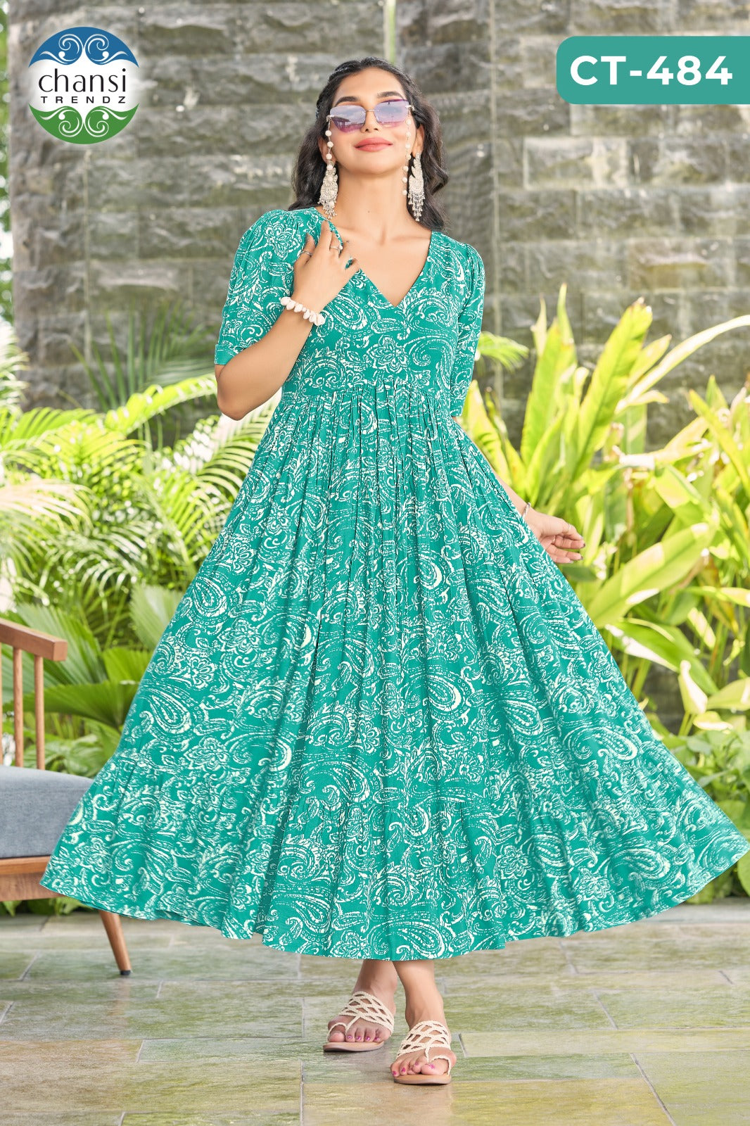 Ct-484 Rukmini Chansi Trendz Rayon One Piece