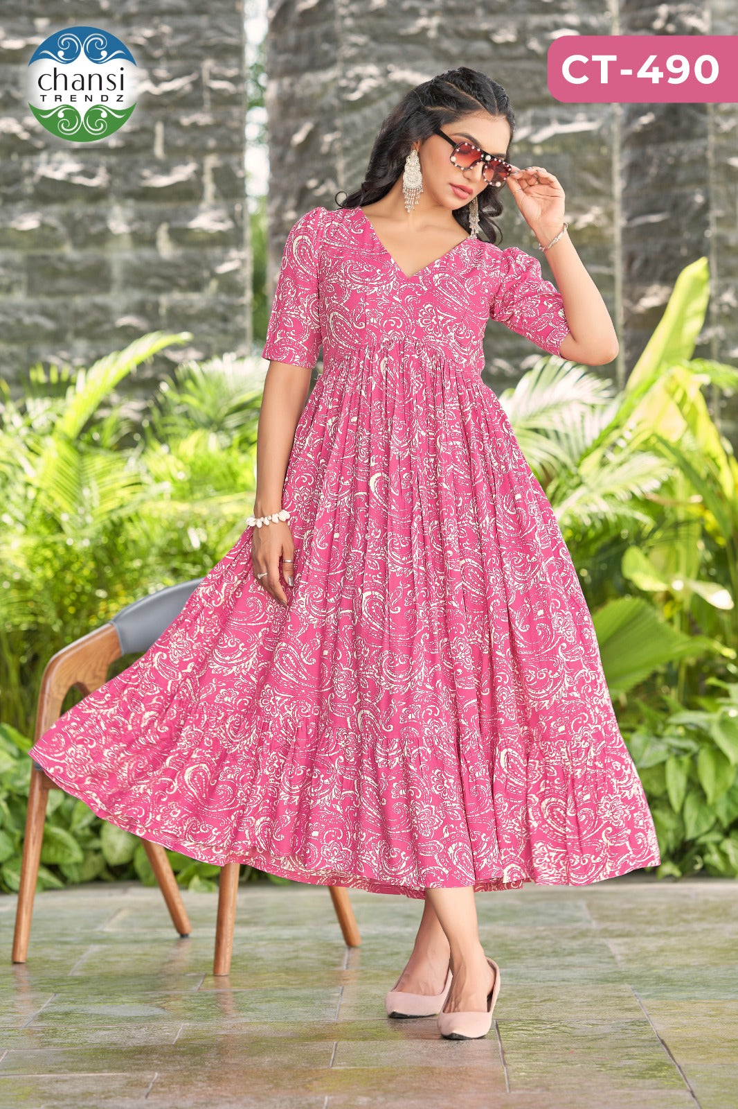 Ct-490 Rukmini Chansi Trendz Rayon One Piece