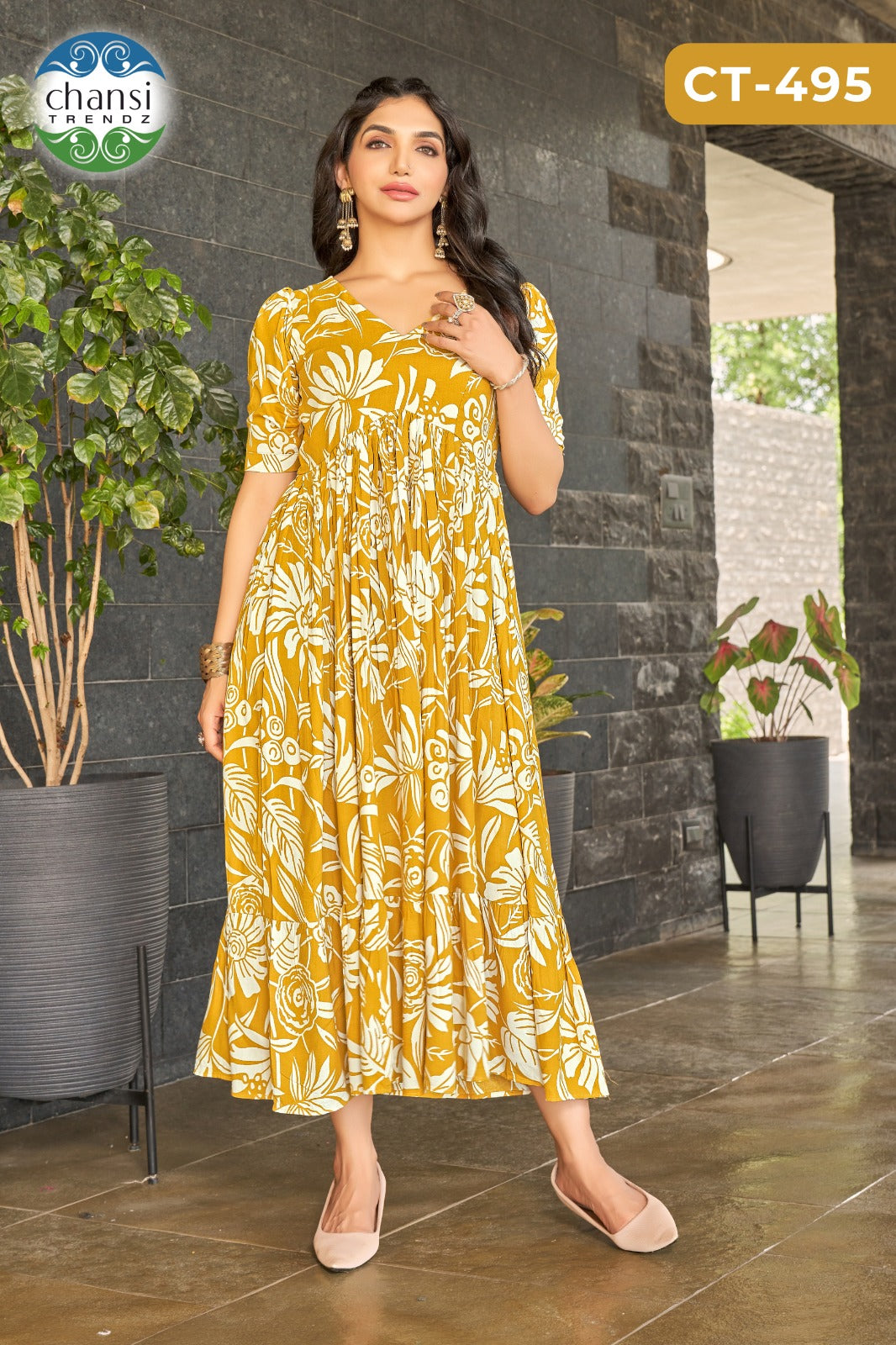 Ct-495 Rukmini Chansi Trendz Rayon One Piece