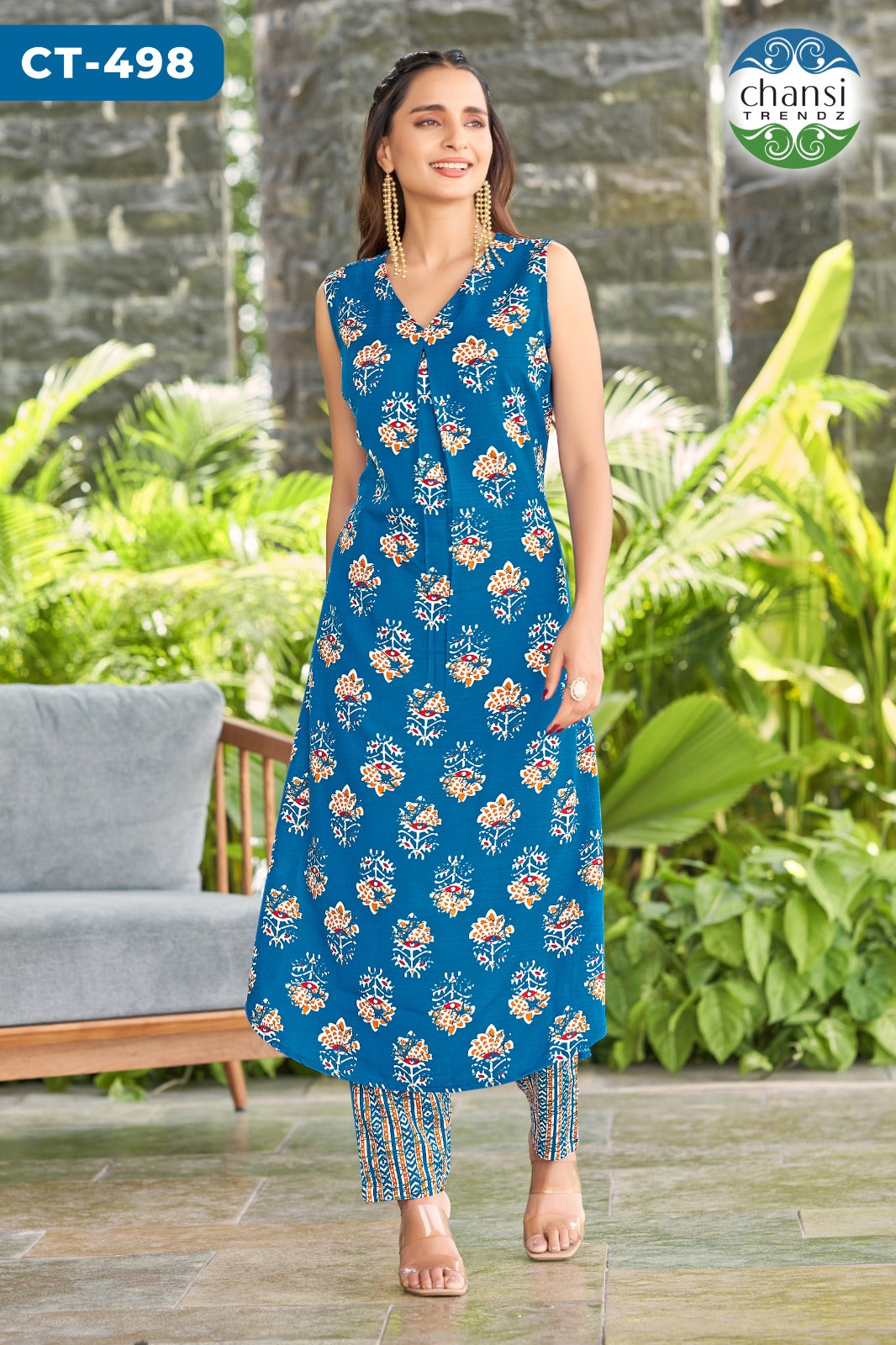 Ct-498 Sarvamangala Chansi Trendz Cotton Kurti Pant Set