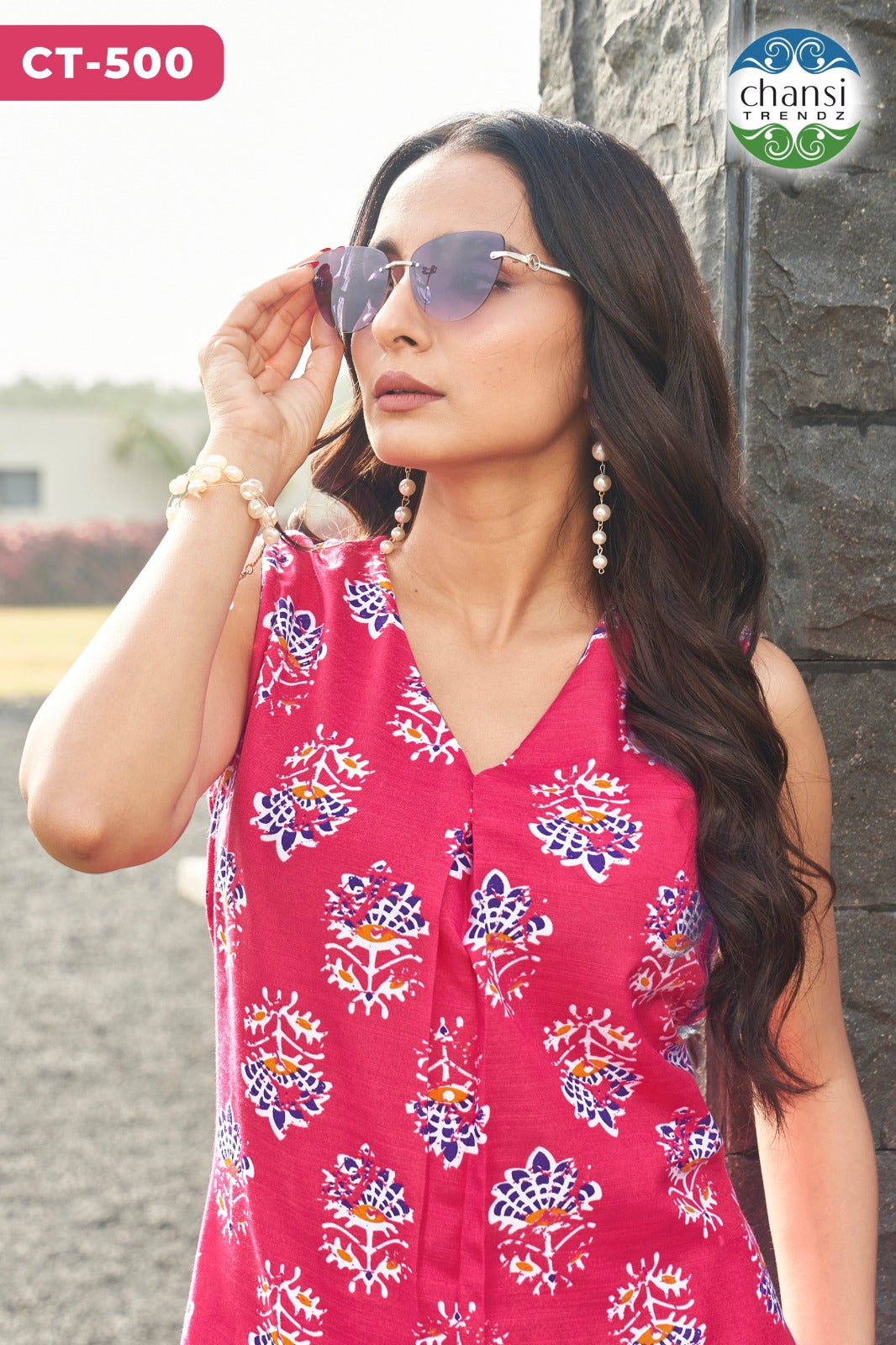 Ct-500 Sarvamangala Chansi Trendz Cotton Kurti Pant Set