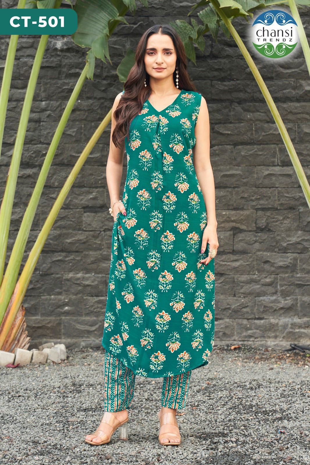 Ct-501 Sarvamangala Chansi Trendz Cotton Kurti Pant Set