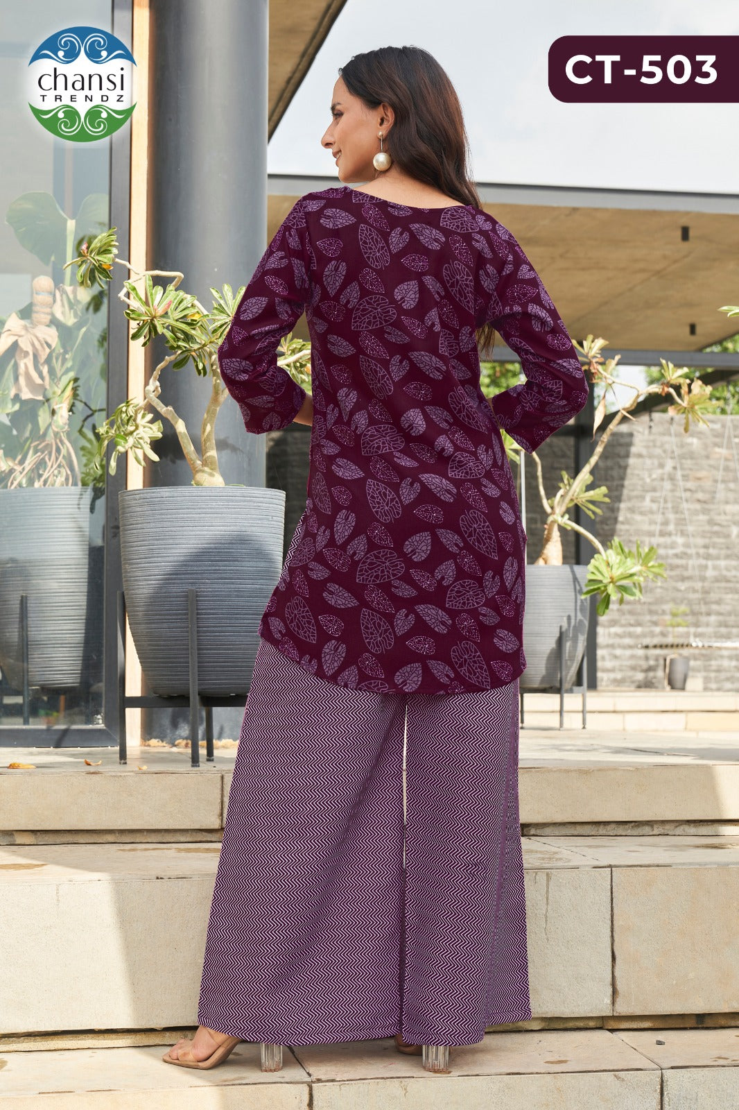 Ct-503 Riddhi Chansi Trendz Poly Cotton Top Bottom Set