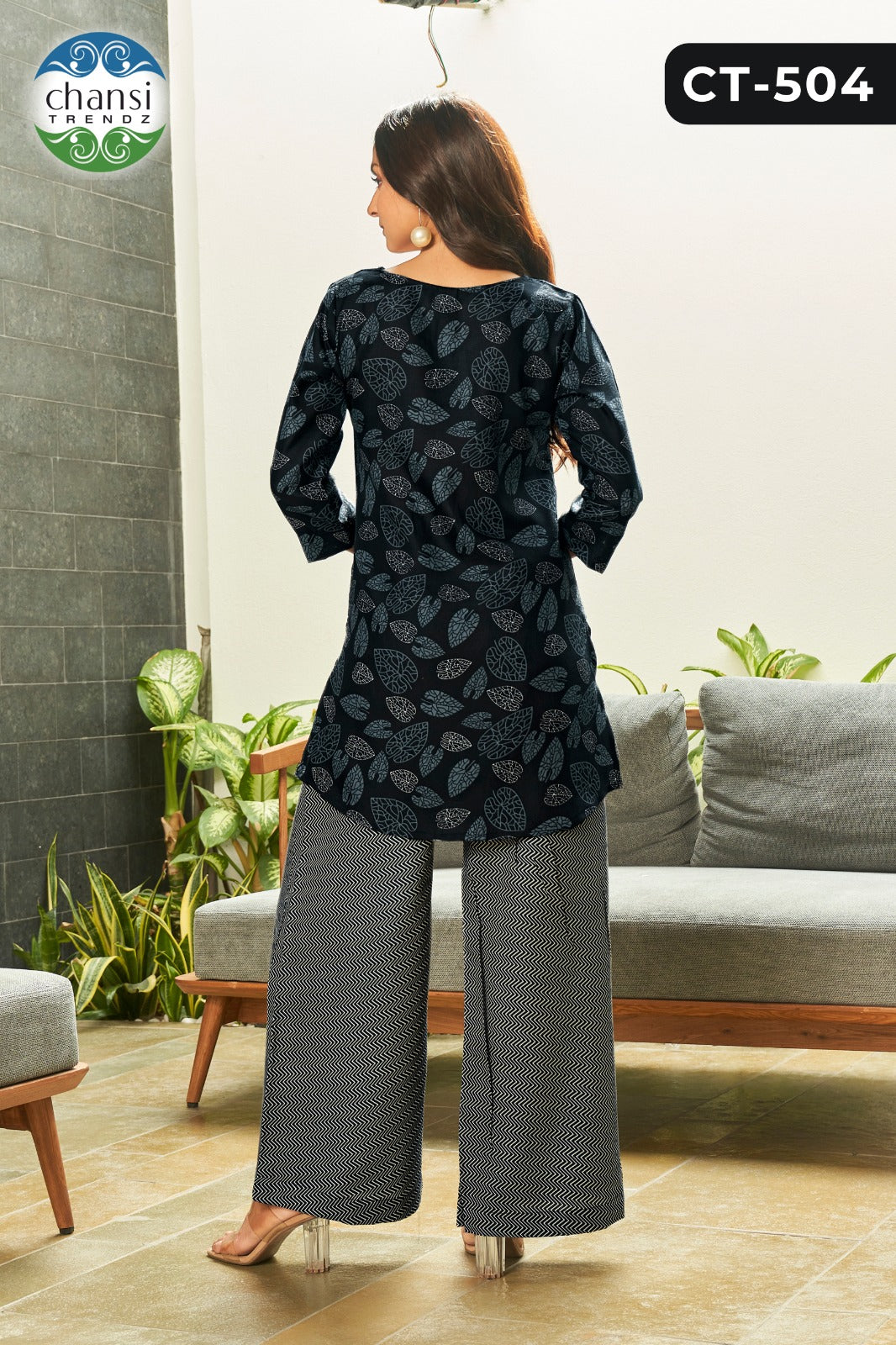 Ct-504 Riddhi Chansi Trendz Poly Cotton Top Bottom Set