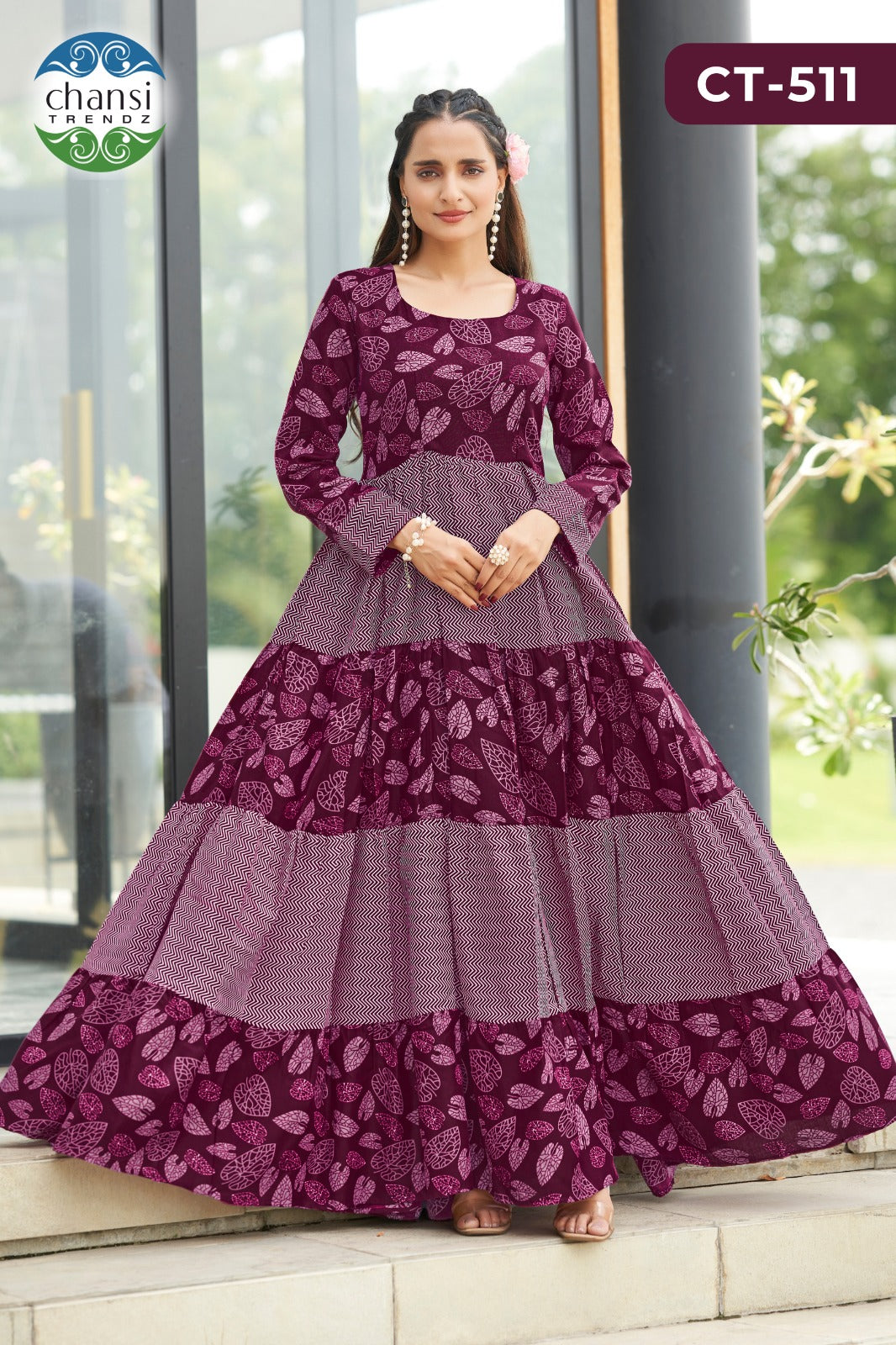 Ct-511 Sananda Chansi Trendz Rayon One Piece Gown