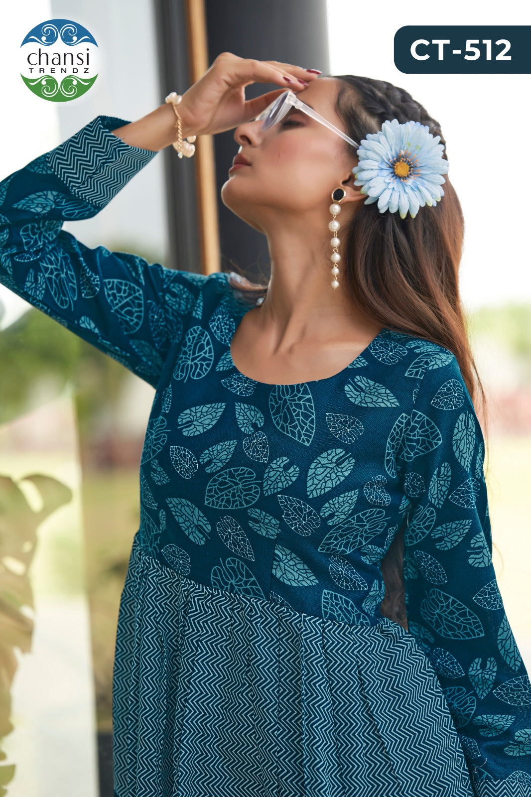 Ct-512 Sananda Chansi Trendz Rayon One Piece Gown