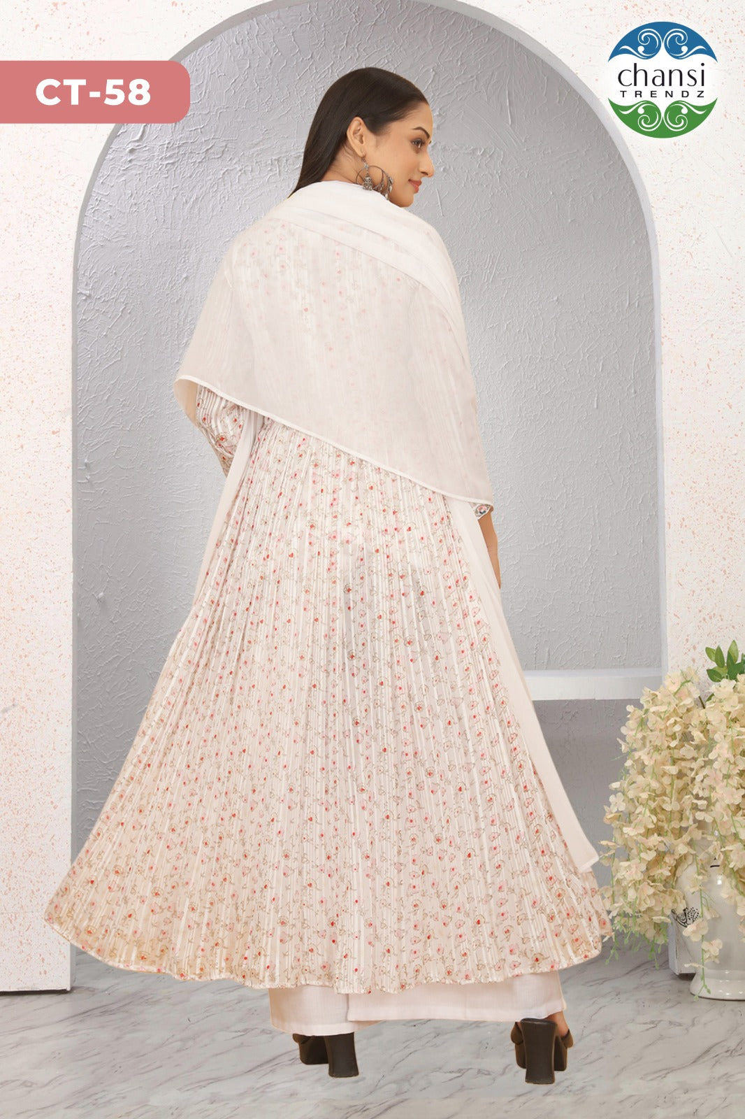 Ct-58 Aditri Chansi Trendz Georgette Readymade Suits